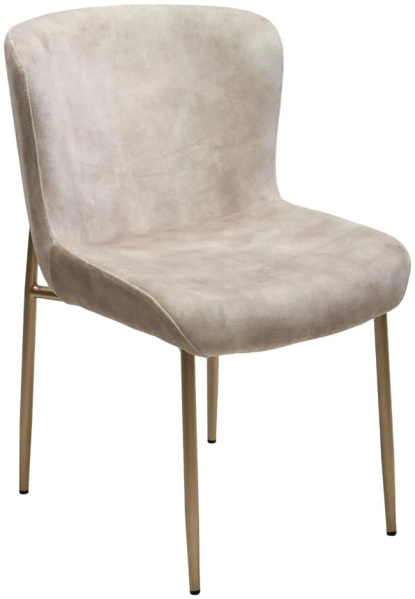 Стул Matteo, мягкий, Beige color-021, велюр, золотой каркас