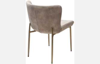 Стул Matteo, мягкий, Beige color-021, велюр, золотой каркас