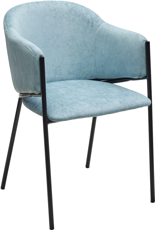 Стул Дилл, мягкий, Rain 7 бриз, велюр, черный каркас
