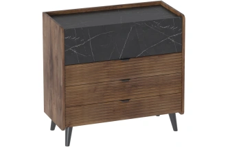 Комод Браун, 4 ящика, таксония / мрамор неро маркина