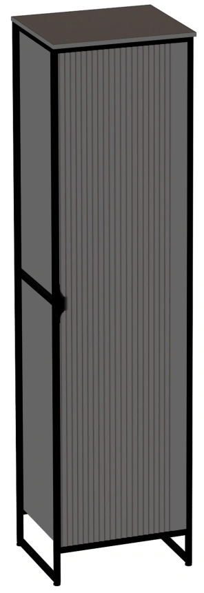 Шкаф однодверный Нора, с полками, металл бруклин / графит