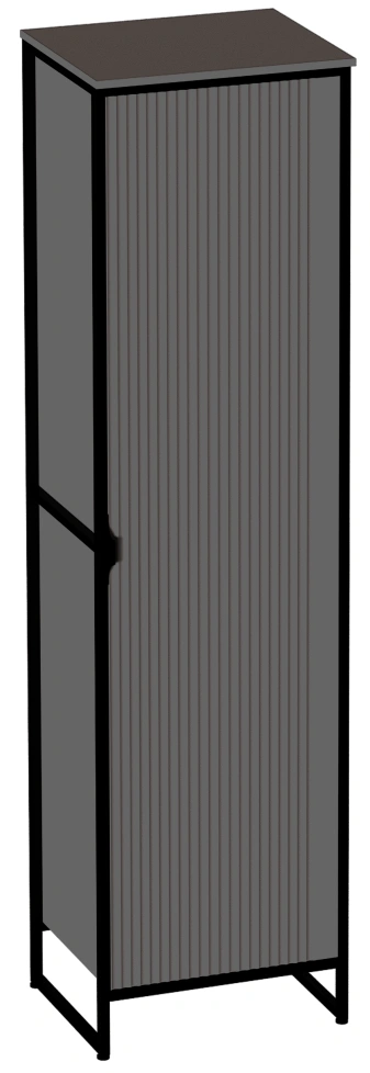 Шкаф однодверный Нора, с полками, металл бруклин / графит