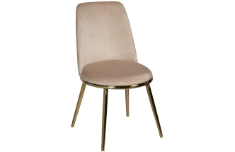 Стул 76AR-24GOLD, мягкий, велюр, бежевый / золото