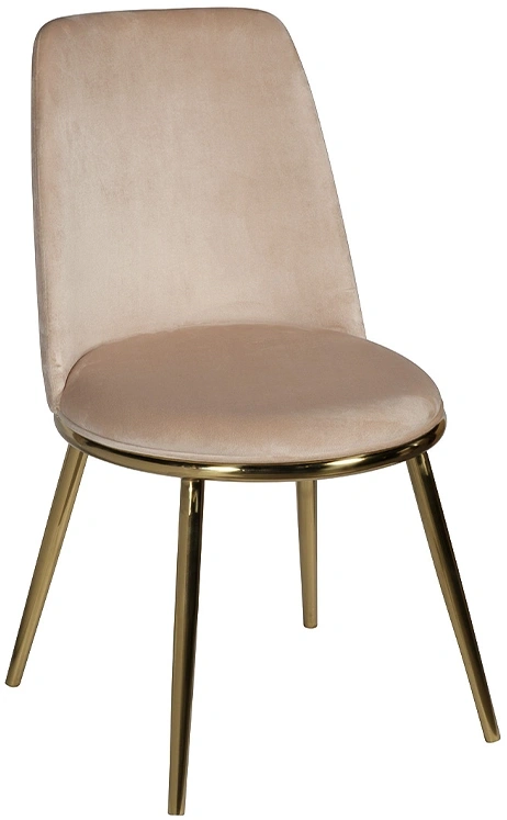 Стул 76AR-24GOLD, мягкий, велюр, бежевый / золото 