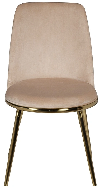 Стул 76AR-24GOLD, мягкий, велюр, бежевый / золото 
