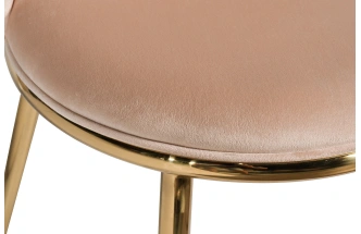Стул 76AR-24GOLD, мягкий, велюр, бежевый / золото