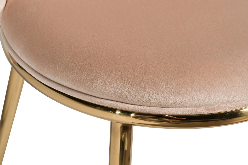 Стул 76AR-24GOLD, мягкий, велюр, бежевый / золото 