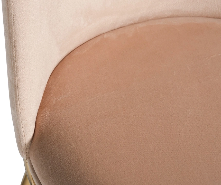 Стул 76AR-24GOLD, мягкий, велюр, бежевый / золото 