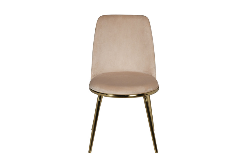 Стул 76AR-24GOLD, мягкий, велюр, бежевый / золото 