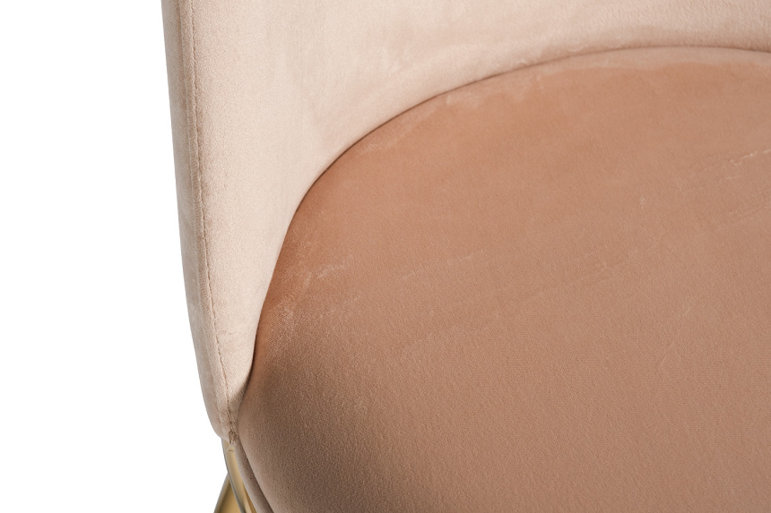 Стул 76AR-24GOLD, мягкий, велюр, бежевый / золото 