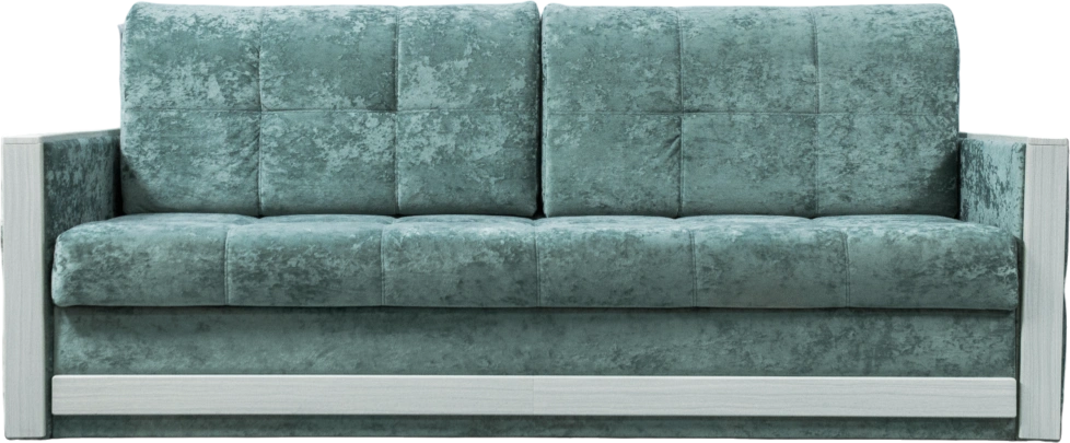 Диван прямой Адель 2, Plush dusty green, декор Рамух белый