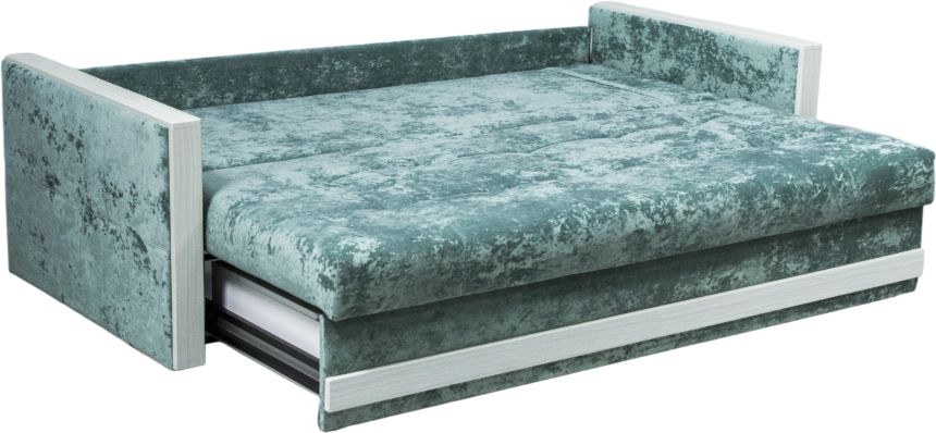 Диван прямой Адель 2, Plush dusty green, декор Рамух белый