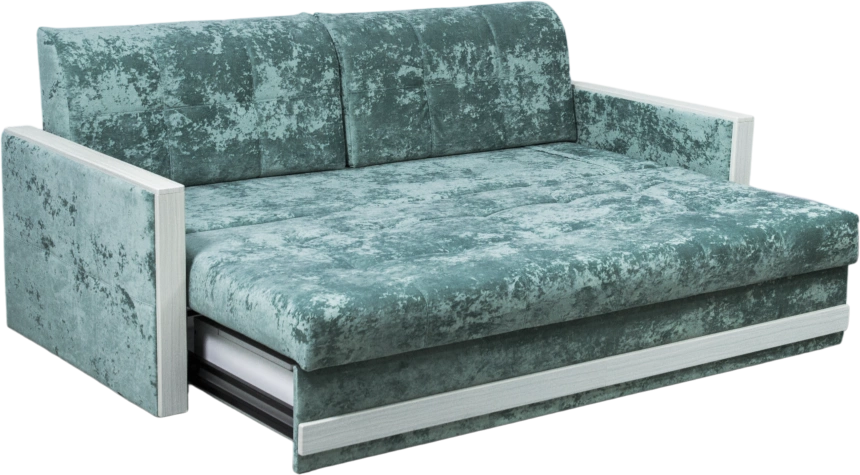 Диван прямой Адель 2, Plush dusty green, декор Рамух белый