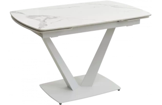 Кухонный стол раздвижной Alatri 120, Gloss Statuario White Solid Ceramic, White