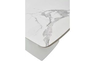 Кухонный стол раздвижной Alatri 120, Gloss Statuario White Solid Ceramic, White