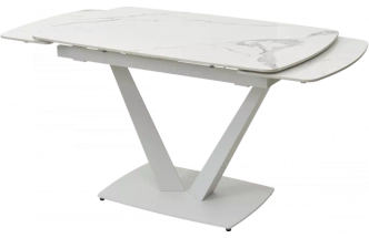 Кухонный стол раздвижной Alatri 120, Gloss Statuario White Solid Ceramic, White