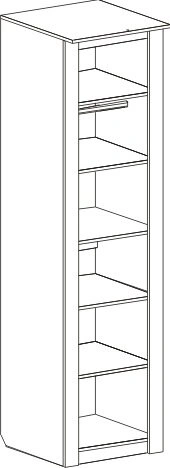 Шкаф однодверный Элана 59x64.5x218.5, распашной для одежды, бодега белая