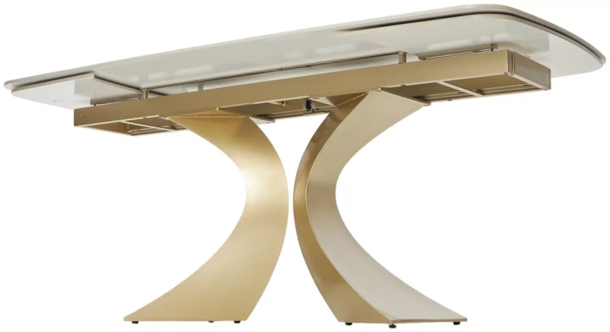 Обеденный раздвижной стол Matias 180, Gloss Luxury Pandora Solid Ceramic, шампань