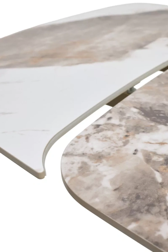 Обеденный раздвижной стол Matias 180, Gloss Luxury Pandora Solid Ceramic, шампань