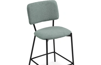 Полубарный стул Reparo, букле оливковый / черный