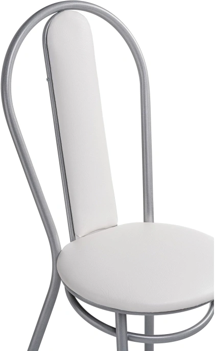 Стул кухонный Lamniel, косое кольцо, белый полимер / светлый мусс