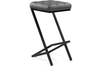 Полубарный табурет Амаури, темно-серый / черный матовый