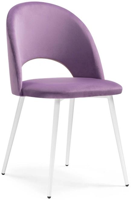 Стул Ирре, мягкий, сиреневый / белый глянец