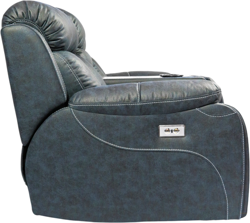 Диван прямой Азалия, электрореклайнер, двухместный, Стайл 22 / Эбен / Контрастная отстрочка