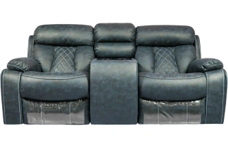 Диван прямой Азалия, электрореклайнер, двухместный, Стайл 22 / Эбен / Контрастная отстрочка