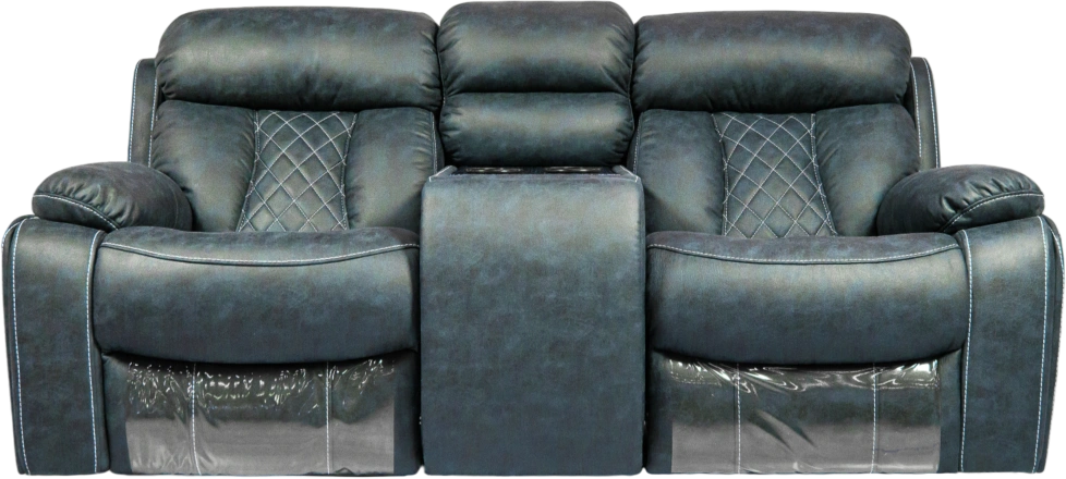 Диван прямой Азалия, электрореклайнер, двухместный, Стайл 22 / Эбен / Контрастная отстрочка