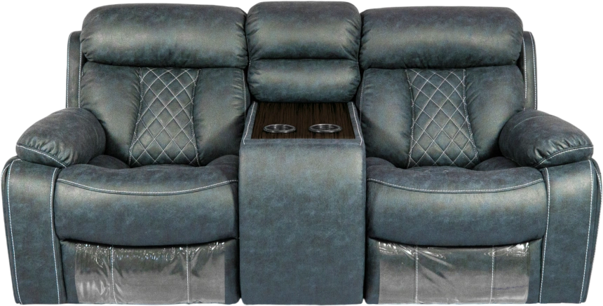 Диван прямой Азалия, электрореклайнер, двухместный, Стайл 22 / Эбен / Контрастная отстрочка