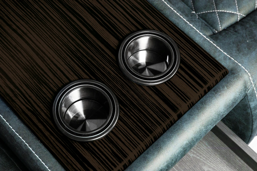 Диван прямой Азалия, электрореклайнер, двухместный, Стайл 22 / Эбен / Контрастная отстрочка