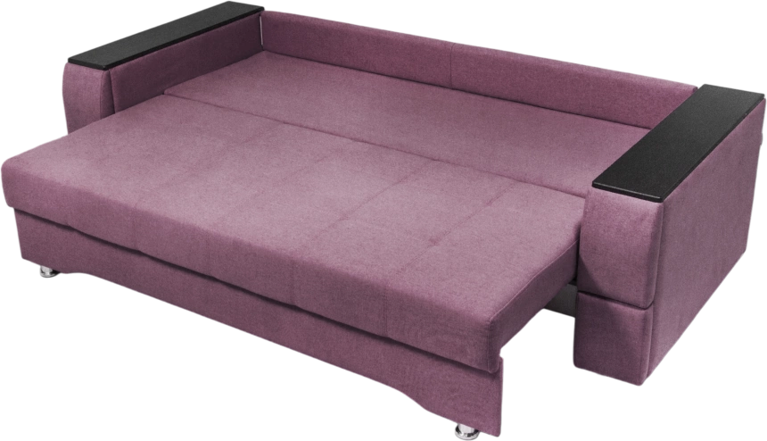 Диван прямой Атлант 2, ткань Uno violet, декор Венге