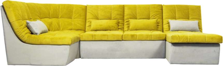 Диван угловой София 2, ткань Catania lemon, Catania smoke, с задней тканью  