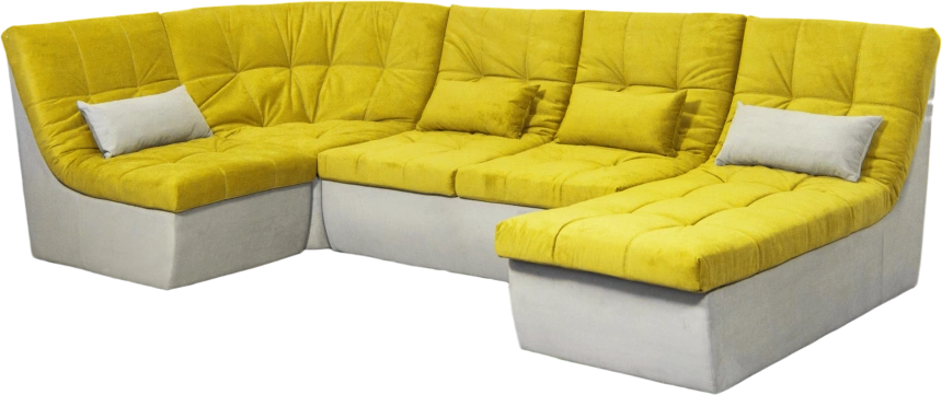 Диван угловой София 2, ткань Catania lemon, Catania smoke, с задней тканью  