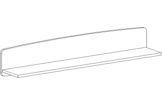 Полка навесная Калгари, открытая, дуб светлый / белый матовый