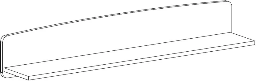 Полка навесная Калгари, открытая, дуб светлый / белый матовый