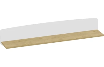 Полка навесная Калгари, открытая, дуб светлый / белый матовый