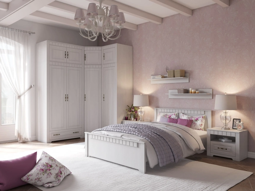 Комод Прованс, с 3 ящиками, бодега белая / патина премиум