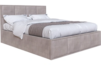 Кровать Октавия 140, мягкая, полутораспальная, лана бежевый