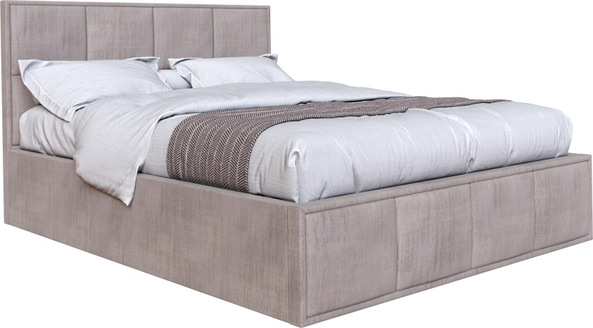 Кровать Октавия 140, мягкая, полутораспальная, лана бежевый