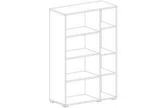 Шкаф-витрина двухдверный Ницца, с полками, дуб винтерберг