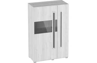 Шкаф-витрина двухдверный Ницца, с полками, дуб винтерберг