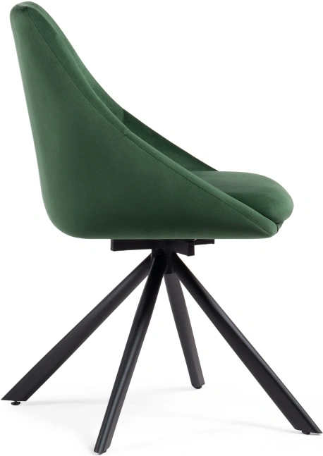 Стул Окленд, крутящийся, мягкий, темно-зеленый / черный