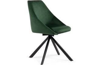 Стул Окленд, крутящийся, мягкий, темно-зеленый / черный