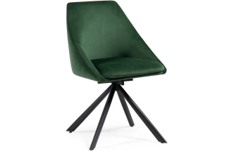 Стул Окленд, крутящийся, мягкий, темно-зеленый / черный