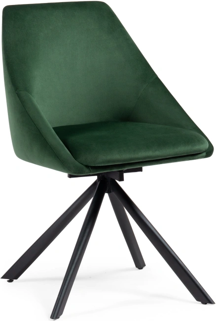 Стул Окленд, крутящийся, мягкий, темно-зеленый / черный