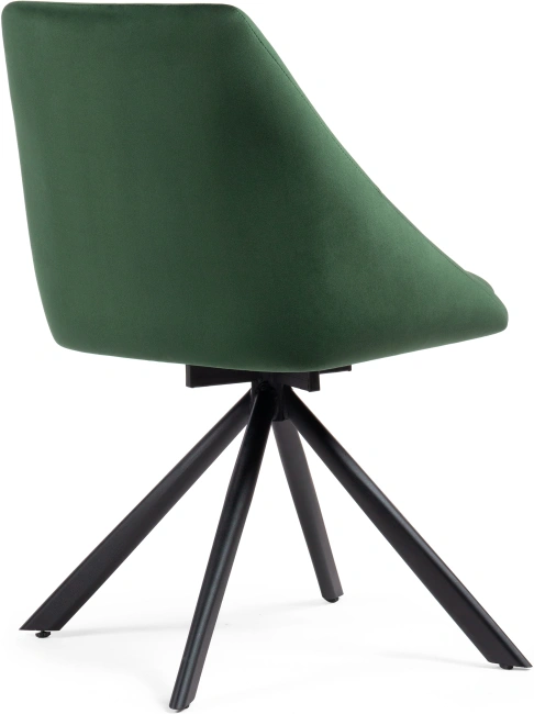 Стул Окленд, крутящийся, мягкий, темно-зеленый / черный