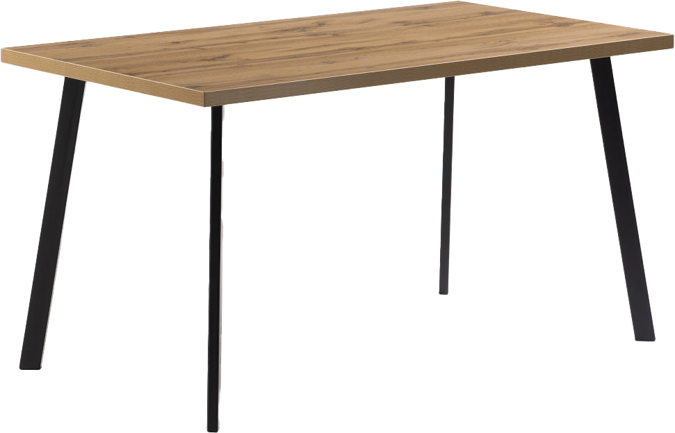 Кухонный стол Тринити Лофт, 140x80, ЛДСП, дуб вотан, каркас черный матовый
