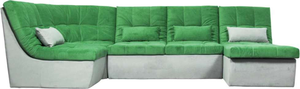 Диван угловой София 2, Catania mint, Catania smoke, с задней тканью
